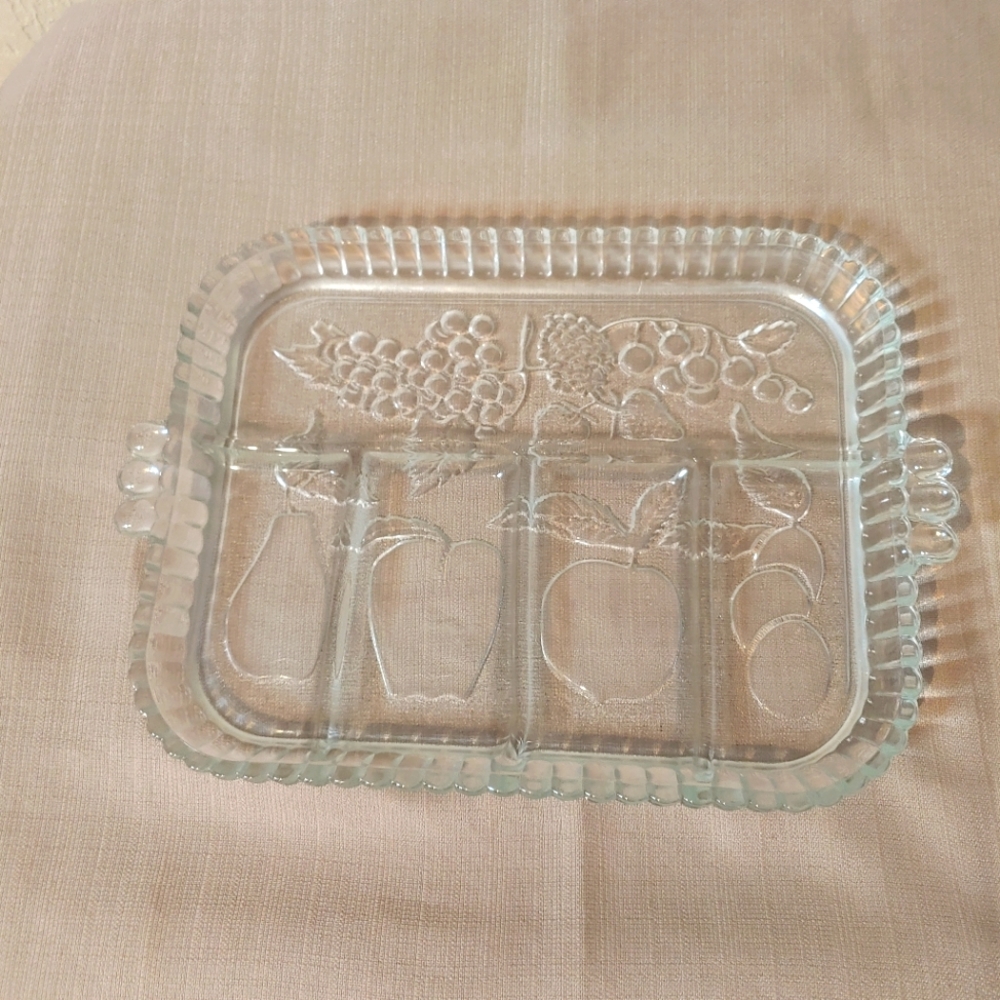 Vintage Indiana Glass Divided Relish Plate